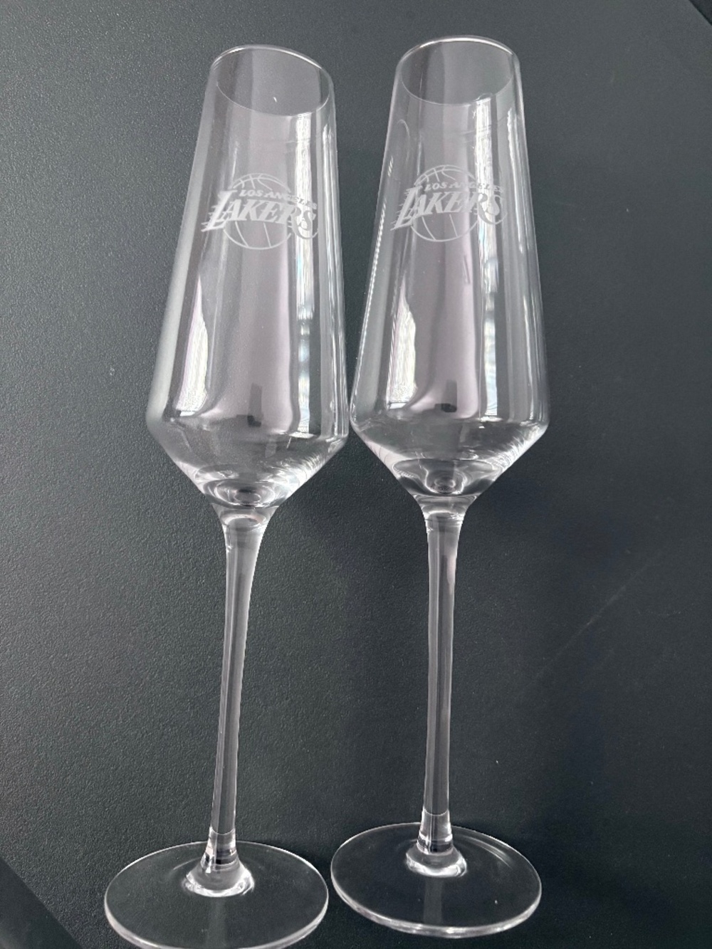 Champagne flutes (Los Angeles Lakers Logo)